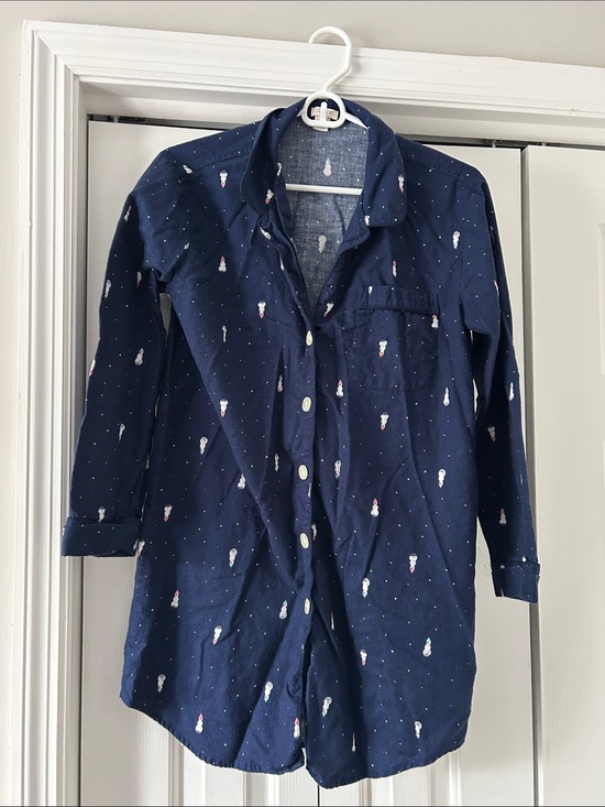 J. Crew Other - J. Crew Navy Blue Button-Up Shirt with Tiny Ice Cream Print